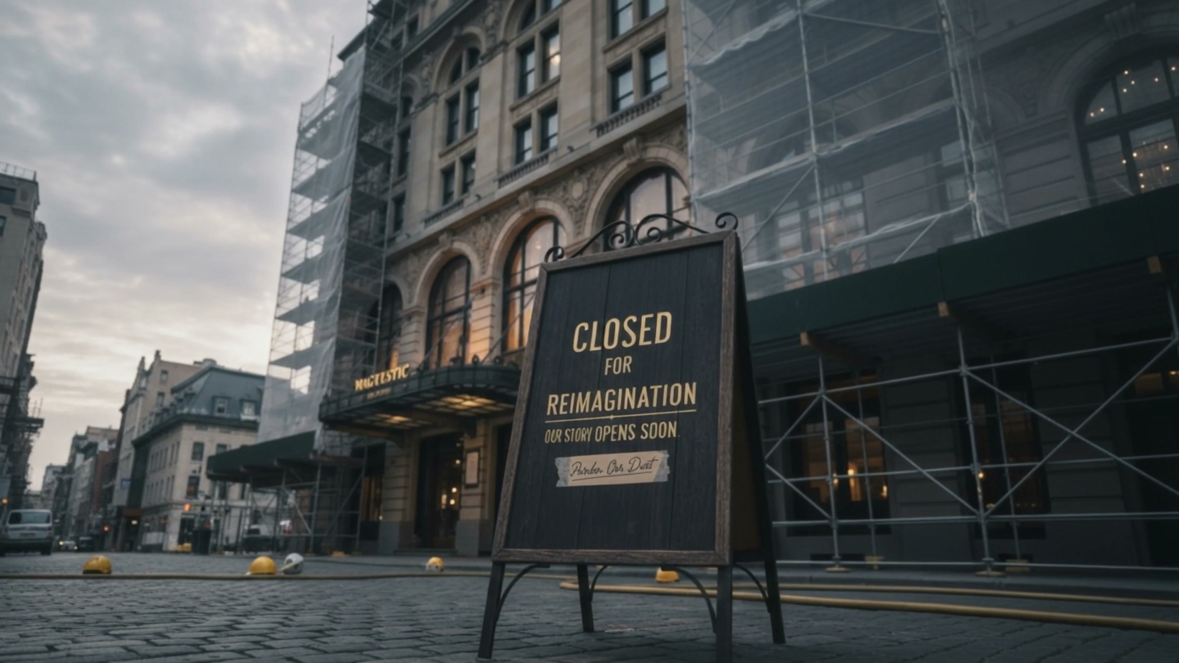 A-board outside a restaurant — closed for renovation